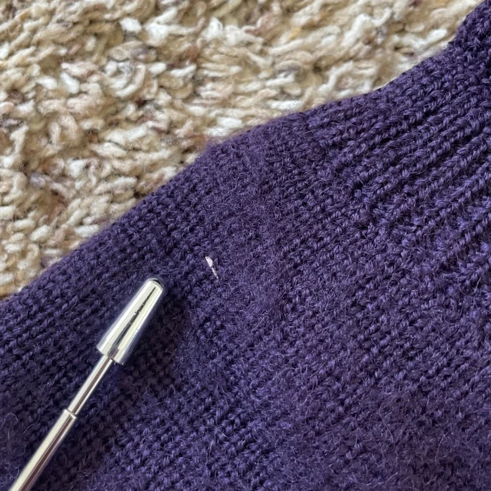 Vintage Patagonia Mens Small Purple 100% Wool Quarter Zip Pullover Sweater